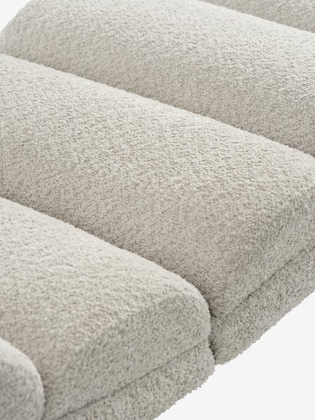 Chaiselongue-Sessel LINDELSE Teddyplüsch beige/ schwarz