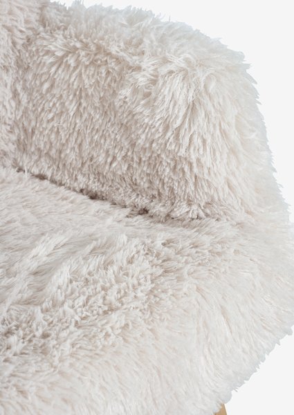 Sessel HVILSTED m/Hocker Teddyplüsch off-white