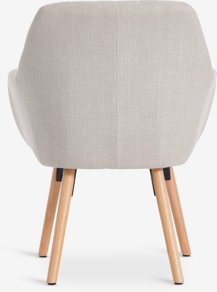 Armchair UDSBJERG beige fabric/oak