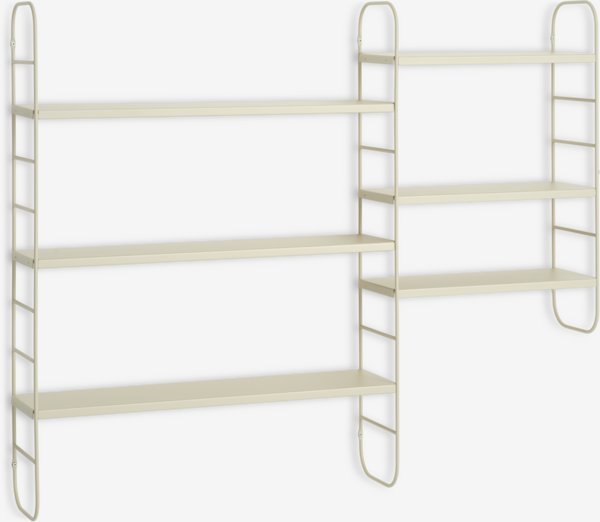 Wall shelf VANDRUP 6 adjustable shelves beige