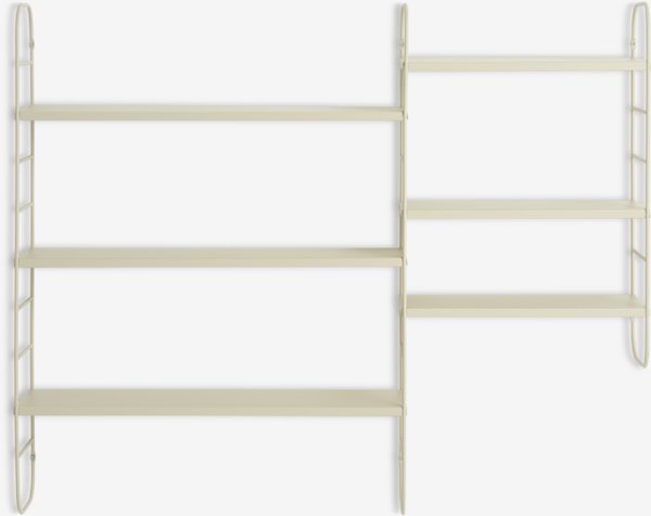 Wandplank VANDRUP 6 schappen beige