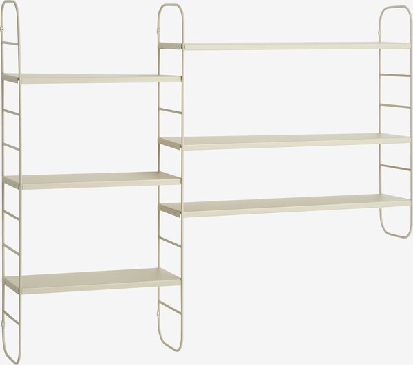 Wall shelf VANDRUP 6 adjustable shelves beige