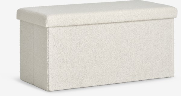 Pouffe NYSTED 76x38 w/storage off-white teddy