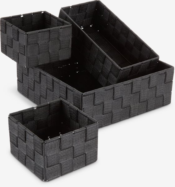 Basket set FOLKE set of 4 black