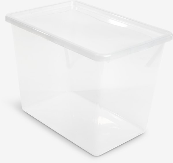 Boîte de rangement BASIC BOX 80L avec couvercle transparent