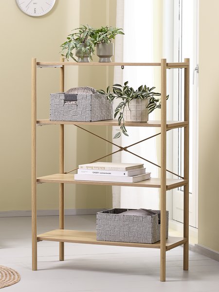 Shelving unit LINDVED 4 shelves oak colour