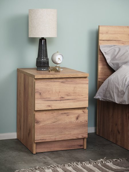 Bedside table LIMFJORDEN 2 drawers natural oak colour