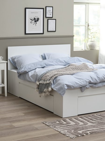 Bed frame LIMFJORDEN 3 drawers Super King white