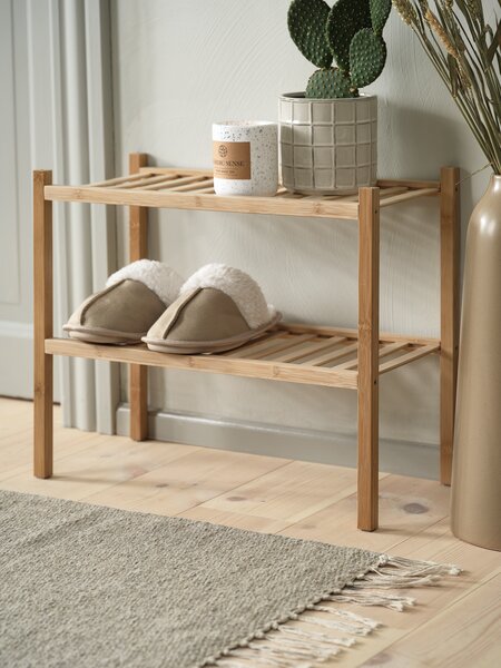 Shoe rack EGTVED 2 shelves stackable bamboo