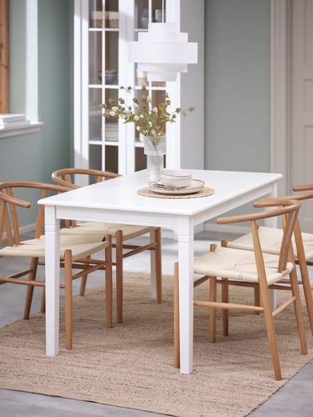 Table KIRKEBY 80x130/220 blanc