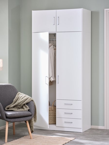 Wardrobe FANDRUP 97x176 2 doors 3 drawers white