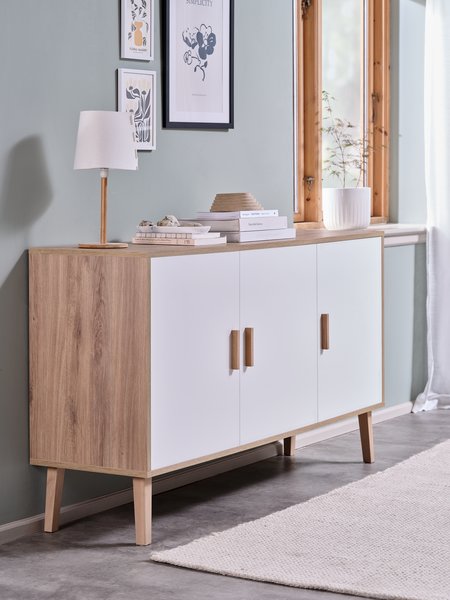 Sideboard GAMTOFTE 3 doors oak/white