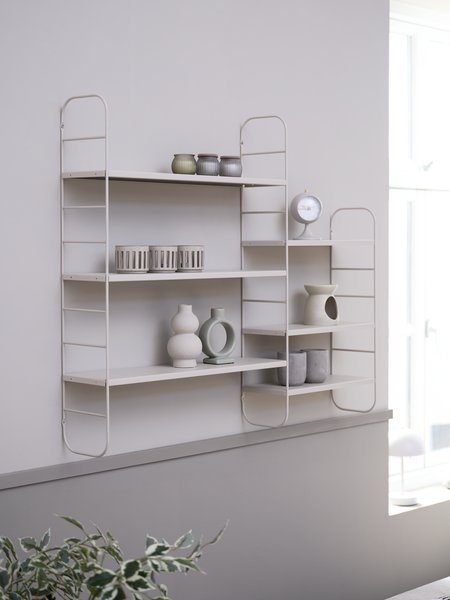 Wall shelf VANDRUP 6 adjustable shelves beige