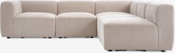 Modulaire bank SKEJBY 5pers. open einde zand stof