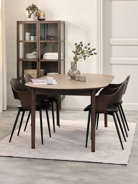 MARSTRAND L200/280 table d.oak + 4 HVIDOVRE dark oak