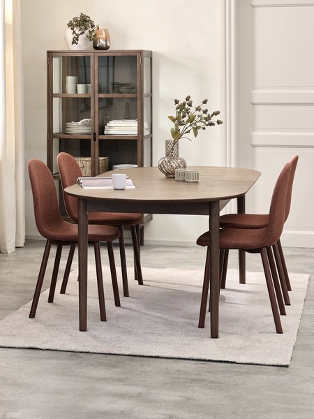 MARSTRAND L200/280 table d.oak + 4 EJSTRUP terracotta