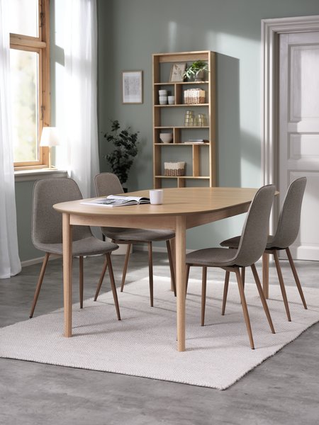 MARSTRAND L200/280 table oak + 4 BISTRUP chairs sand