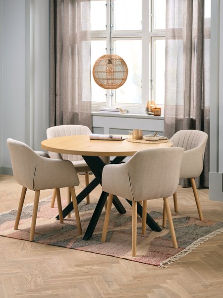 NORTOFT Ø120 ek + 4 ADSLEV beige