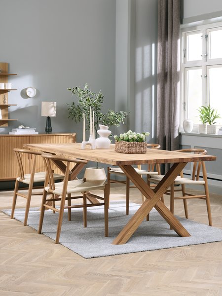 GRIBSKOV L230 Tisch eiche + 4 GUDERUP Stühle eiche/natur