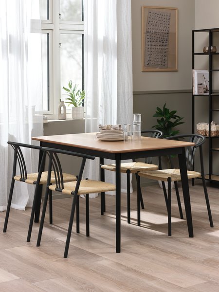 JEGIND D130 sto hrast/crna + 4 JYDERUP crna/natur