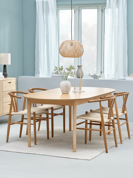 Mesa MARSTRAND L200/280 roble + 4 GUDERUP roble/natural