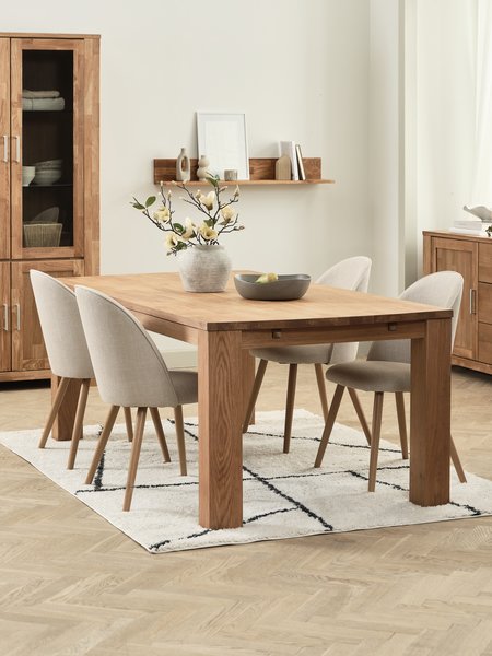 Table OLDE L200 chêne + 4 chaises THORUP beige/chêne