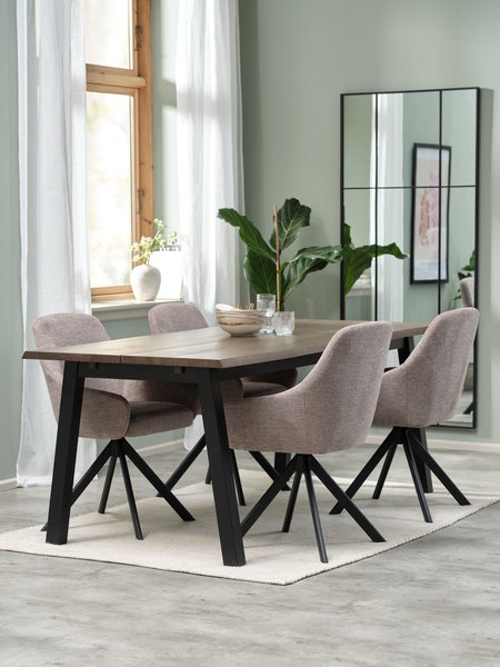 SKOVLUNDE D200 sto tamni hrast + 4 ROSTRUP pesak/crna