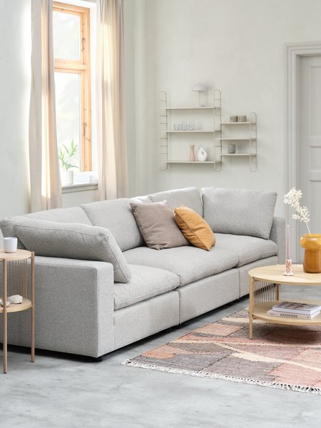 Modular sofa LUNDBY 3 seater sand fabric