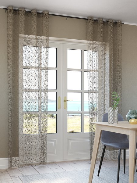 Zasłona LURO 1x140x300 pajęczyna piaskowy