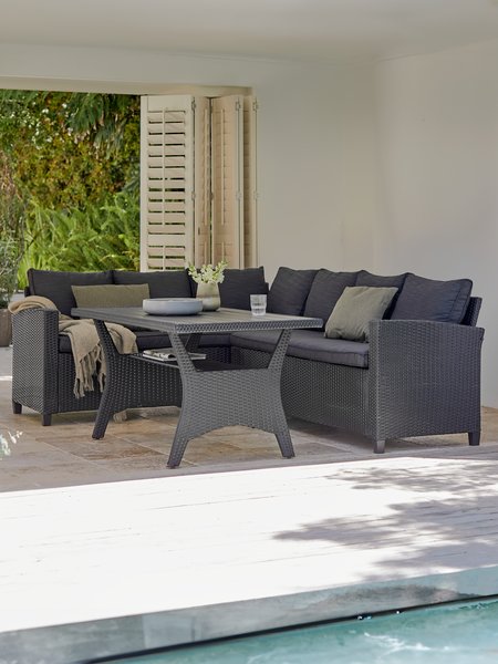 Set muebles jardín ULLEHUSE 6 plazas negro