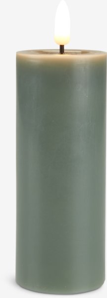 LED sviečka FALAR Ø5xV13 cm zelená čas.