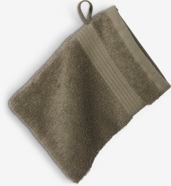 Washing glove KARLSTAD 15x20 olive KRONBORG