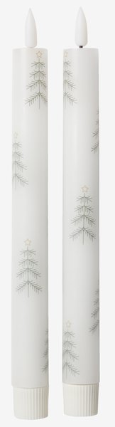 Κερί LED MERLINIT Υ25cm 2τμχ/πκ λευκό και πράσινο