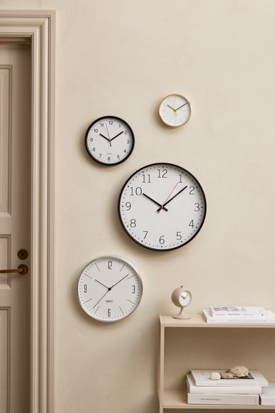 Horloge murale ELVART Ø22cm noir/blanc