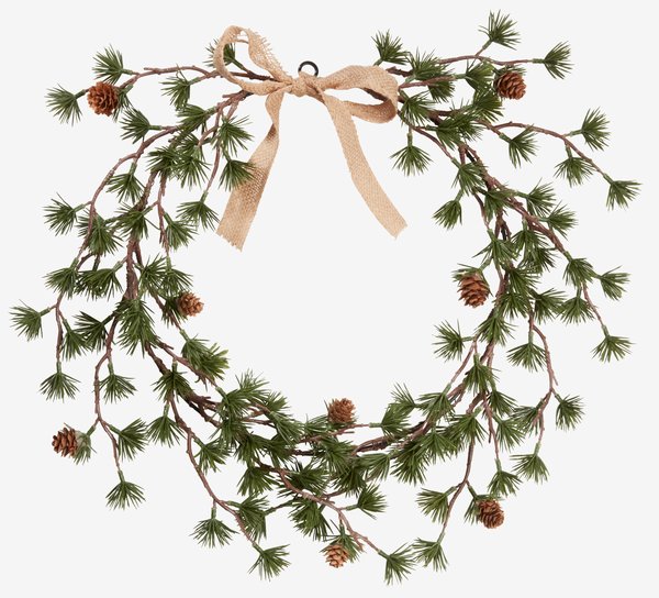 Christmas wreath BELI D45xH4cm with pinecones green