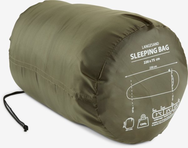 Sleeping bag LANGESAND W75xL220 khaki