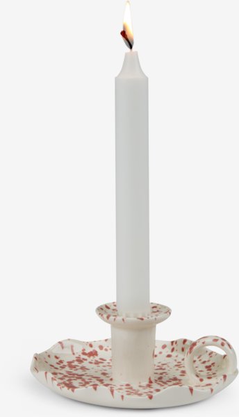Candlestick REIDAR D14xH6cm white/rose