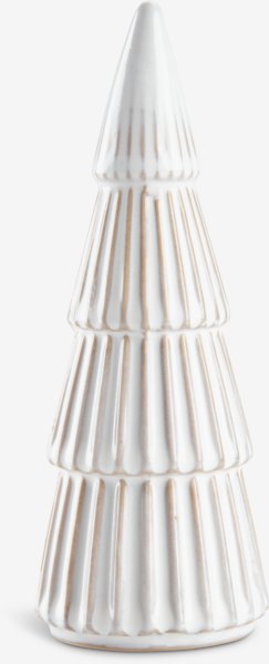 Decoration tree MYSING D7xH19cm stoneware white/brown