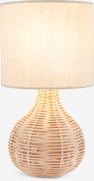 Lampe de table HELMER Ø17xH32cm naturel