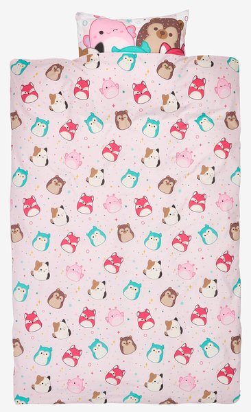 Pussilakanasetti SQUISHMALLOWS 150x210 vaaleanpunainen