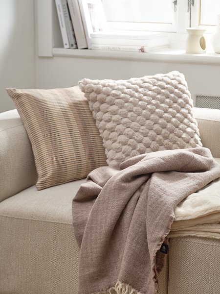 Sierkussen HVIDBLOMME 45x45 beige