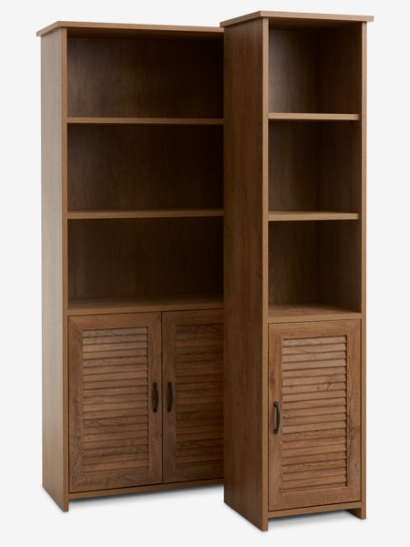 Bookcase MANDERUP 1 door 3+1 shelves wild oak colour