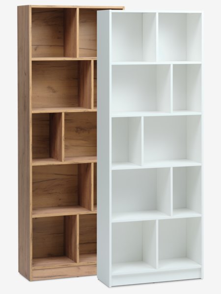 Bookcase MOSBJERG 10 shelves oak colour