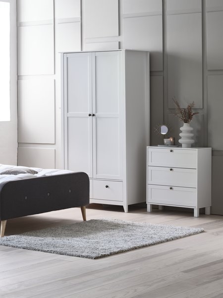 Wardrobe NORDBY 105x200 2 doors 2 drawers white