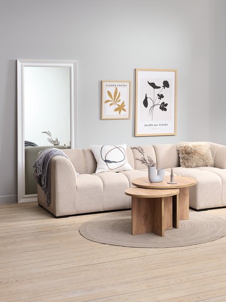 Canapé ALLESE méridienne gauche tissu beige