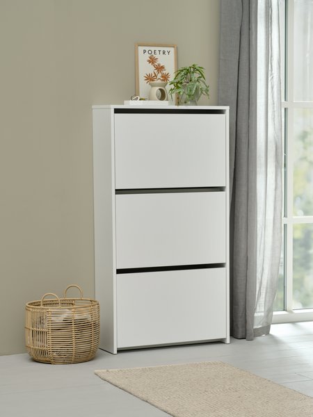 Shoe cabinet BAKHUSE 3 compartments white