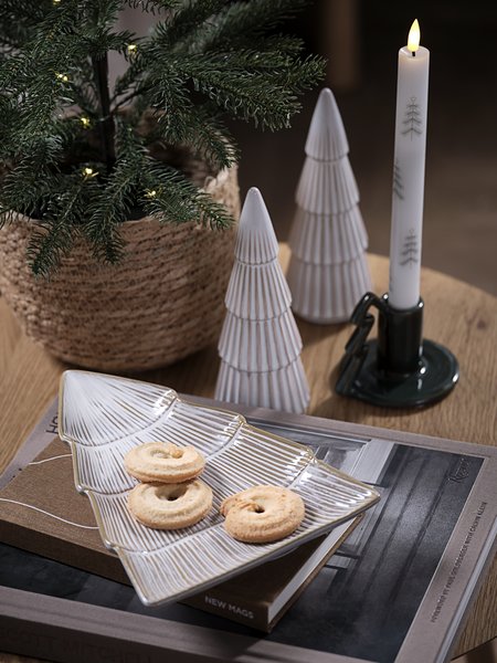 Arbre décoratif MYSING Ø7xH19cm grès blanc/brun