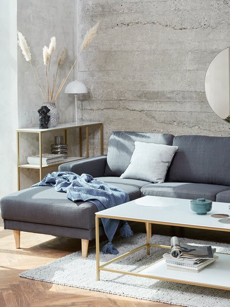 Sofá EGENSE chaise longue gris oscuro