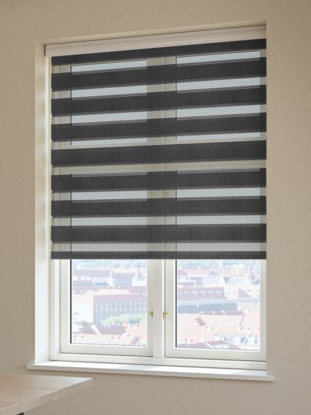 Roller blind Duo ALSTEN 90x210cm with cassette grey