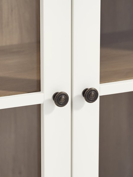 Display cabinet KIRKEBY 2 doors white/warm oak colour